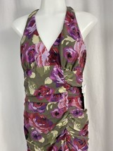 Nicole Miller Green and Purple Floral Halter Top Sundress Size 6, NWT - £37.26 GBP