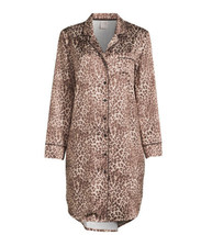 Secret Treasures Womens Sleep Shirt Button Down Top Brown Leopard XL 16-18 - $32.73