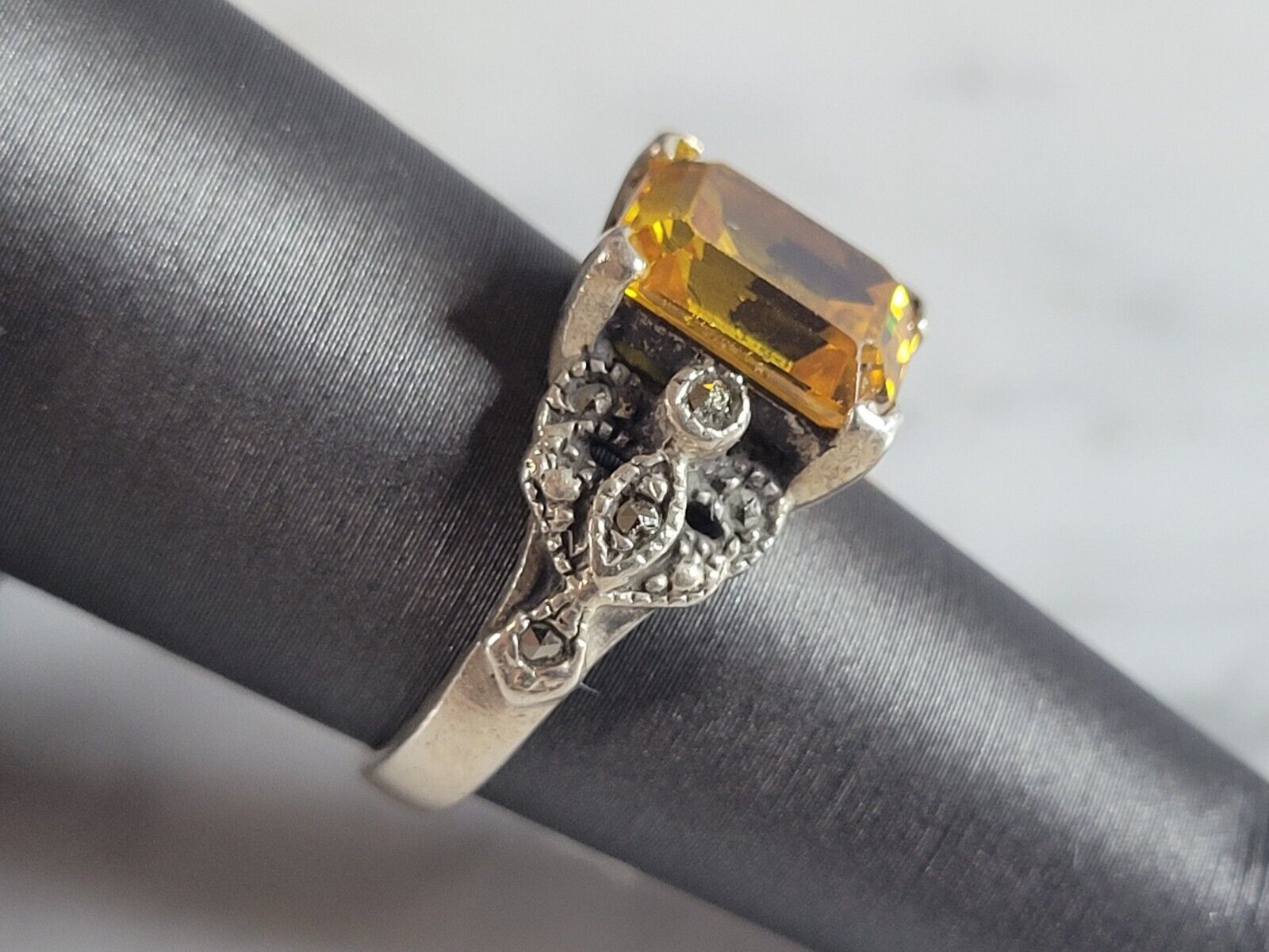 Silver Beryl Rings Womens Vintage Estate Sterling Silver Beryl Colored Stone Ring 5.3g # ...