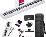 The Pearl White Finger Dance Folding Piano Electric Piano Keyboard For B... - $233.95