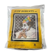 Judy Roberts Needlepoint Clown With Checkered Hat by Ben Black 12x14 in. - $33.69