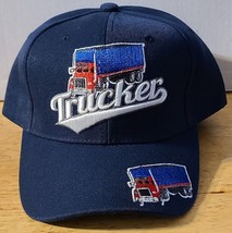 Semi Truck Trucker Big Rig Trailer Baseball Cap ( Dark Blue ) - £8.92 GBP