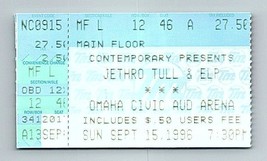 Jethro Tull Concierto Ticket Stub Septiembre 15 1996 Omaha Nebraska - £32.02 GBP