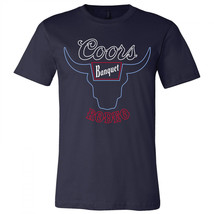 Coors Banquet Beer Rodeo Bull Head Navy Colorway T-Shirt Blue - £27.36 GBP
