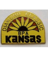 Diamond Classic BPA Pin Kansas Yellow Background Gold Tone Vintage Bowli... - $13.01 CAD