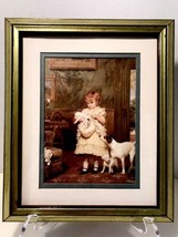 Charles Burton Barber (1836-1893) Vintage &quot;Puppy Love&quot; Matted &amp; Framed Print - £23.55 GBP