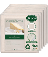 6 PCS 20X20 Inch Hemmed Cheesecloth, Grade 100, 100% Unbleached Cotton F... - £10.29 GBP