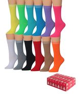 Tipi Toe Women&#39;s 12 Pairs Colorful Patterned Crew Socks  Includes Gift ... - $19.59