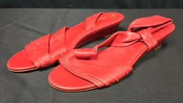 Cole Haan Women&#39;s Red  Leather Wedge Red Sandals Size| 8 1/2 AA - $38.95