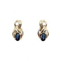 14K Yellow Gold Sapphire Earrings 1.5g - £1,561.08 GBP