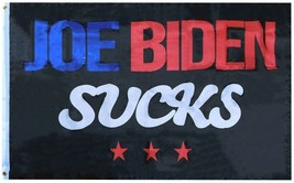 4&#39;x6&#39; Joe Biden Sucks Black Premium Quality American MAGA Nylon Flag Banner - £28.31 GBP