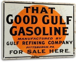 Gulf Good Gas Station Service Garage Retro Vintage Wall Decor Large Meta... - $19.95