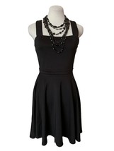 Aqua Pullover Fit &amp; Flare Dress, Size M, Black, Sleeveless,Sheer Back - £23.52 GBP