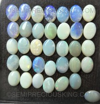 Natural White Opal Oval Cabochon 8X6mm Play of Colors SI1 Clarity Loose Opals - £8.25 GBP