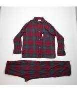 Deadstock Vintage 90s Mens Large 2 Piece Flannel Pajamas Pants Set Outfi... - $74.20