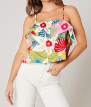 Sugarlips grenada ruffle crop cami in Pink Multi - £27.71 GBP