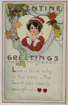 Valentine Greetings From My Heart Darling Girl Poem 1921 Chicago Postcard S2 - £4.65 GBP