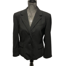 Victor Alfaro Blazer Womens 14 Petite Black Two Button Wool Jacket Classic - $24.49