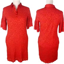 Banana Republic Dress Small Lace Flutter Sleeves Polo Red - $29.00
