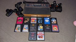 Atari 2600 4 Switch w/ Joysticks, Paddles Adapter, 14 Games All Tested To Work - $158.39