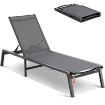 VEVOR Chaise Lounge Chair Outdoor, Aluminum Patio with Adjustable 5-Posi... - $102.90