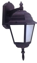 Hampton Bay Wall Lantern outdoor black lamp Frosted glass aluminum 729 327 - £7.55 GBP