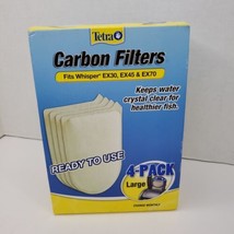 Tetra Large Carbon Filter Cartridge Pad Whisper EX30 EX45 EX70 4 Pack - £12.91 GBP