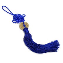 FENG SHUI FORTUNE COIN TASSEL BLUE Hanging Cure NEW Love Peace Contentme... - $73.47 MXN