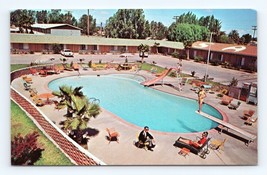 Piscina Sahara Motore Hotel Blythe California Ca Unp Cromo Cartolina N10 - £3.19 GBP