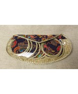 Pretty Rattan &amp; Fabric Set Of 12 Coasters In Case - $45.34 CAD