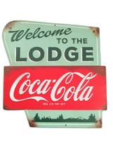 Coca-Cola Welcome to the Lodge Tin Sign Vintage Look Distressed - £16.61 GBP