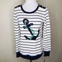 Tommy Hilfiger Striped Anchor Sweater Sz Small Petite NWT - $22.77