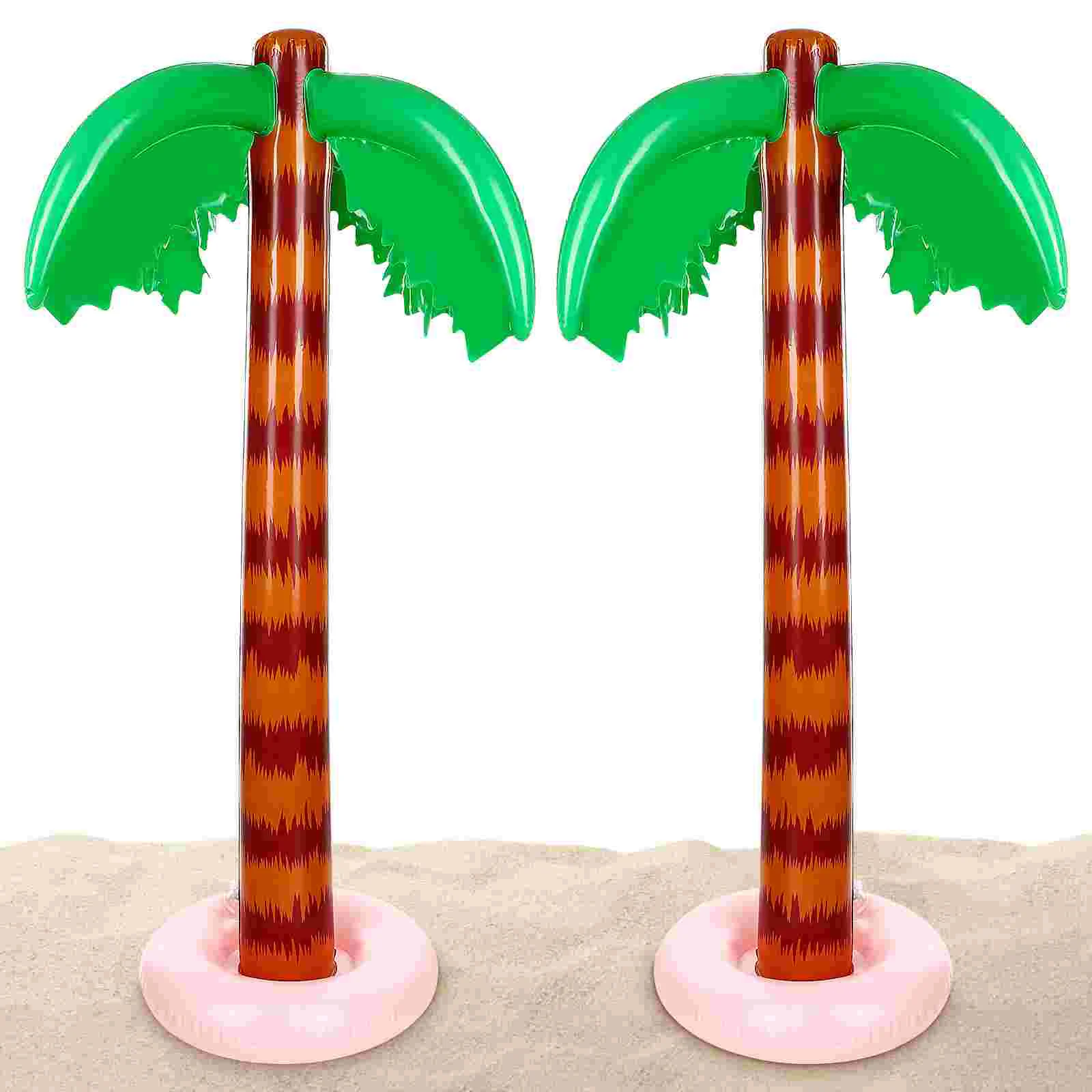 2 Pcs Inflatable Coconut Tree Swimming Pool Props Large Kiddie Playthings - £14.96 GBP