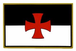 Templar Knight Flag Patch [3.0 X 2.0 inch -PVC Rubber-Hook  Fastener-TK8] - £7.06 GBP