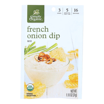Simply Organic French Onion Dip Mix 1.1 oz, Case of 12 packets, veggie, kosher - £26.37 GBP