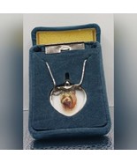 Vintage Yorkie Heart Necklace, box broke - $950.37 MXN