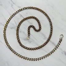 Skinny Faux Pearl Charm Gold Tone Metal Chain Link Belt OS One Size - £13.52 GBP