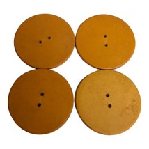 Lot 4 Big Buttons VTG Golden Brown Size 28mm Flat 2 Hole - £3.42 GBP