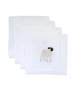 Lettermade Pug Embroidered Cocktail Napkins - Set of 4 - €46,88 EUR