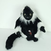 Wild Republic Lemur Plush Black White Stuffed Animal 18&quot; L Realistic Yellow Eyes - £17.90 GBP