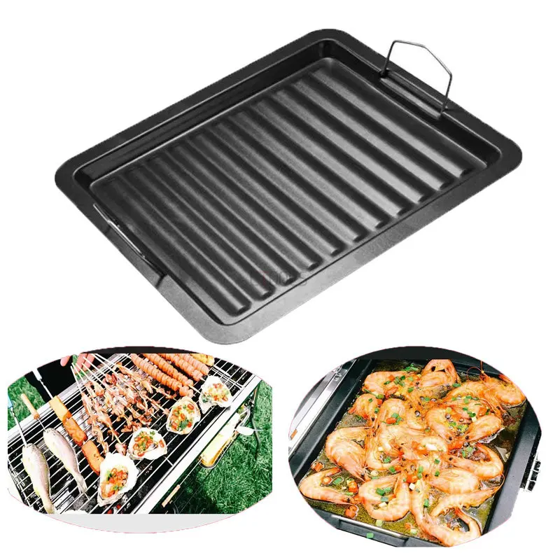 Korean Grill Pan, Non Stick, Camping Cookware, BBQ Outdoor Home Portable Picnic - £20.30 GBP