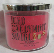 Kirkland&#39;s 14.5oz Large Jar 3-Wick Candle Natural Wax Blend ICED CANDYMI... - £21.61 GBP