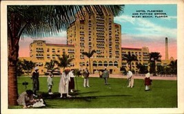 Vintage POSTCARD- Hotel Flamingo &amp; Putting Green, Miami Beach, Florida BK61 - £3.94 GBP