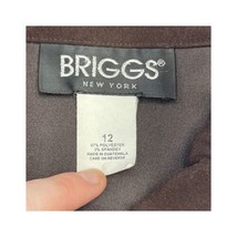 Briggs New York Long-Sleeved Zippered Brown Blazer Jacket Women’s Size 12 - £19.02 GBP