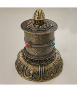 Tibetan Buddhist Om Mani Mantra Prayer Wheel 11cm Table Paper Weight - $49.99