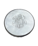 Sterling Silver large Round Compact Voulpte Heavy Art Deco - £84.13 GBP