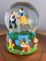 Disney Snow White &amp; Prince Charming Musical Snow Globe By Enesco 1990s - $29.48