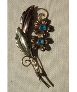 Large vintage sterling silver blue rhinestones flowers brooch Van Dell 1... - £17.27 GBP