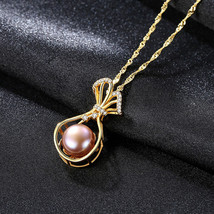 Freshwater Pearl Necklace S925 Sterling Silver Water Wave Chain Fashion Ladies P - £20.78 GBP