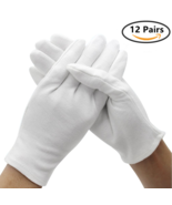 12 Pairs White Cotton Soft Gloves , Jewelry Inspection Stretchy Work Gloves - $10.47+